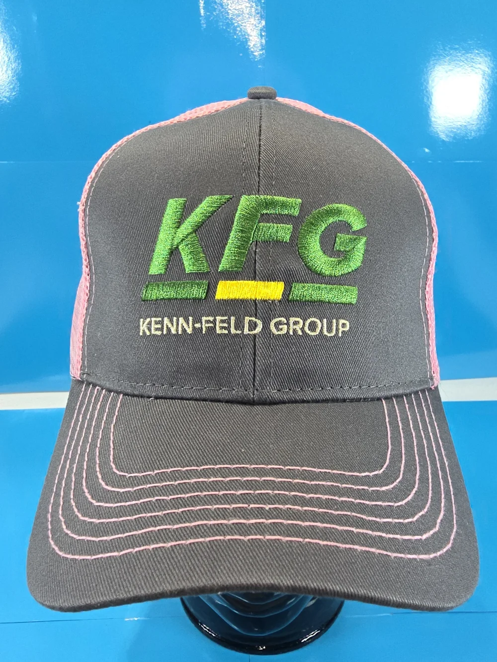John Deere KFG Pink Gray Mesh Trucker Snapback Hat